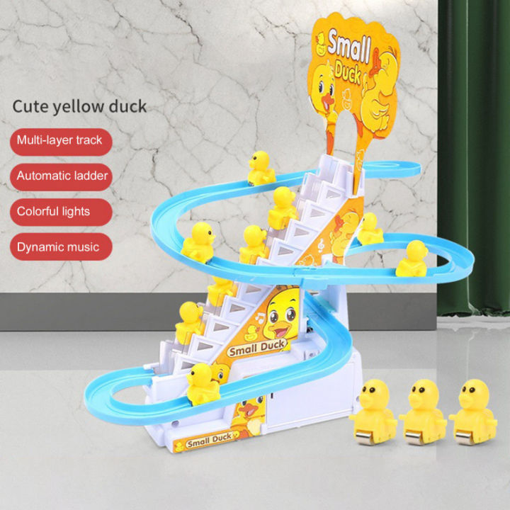 Small%20Duck%20Climbing%20Stairs%20Toy%20Electric%20Ducks%20Chasing%20Race%20Track%20Game%20Set,%20Playful%20Roller%20Coaster%20Toy%20with%203%20Duck%20LED%20Flashing%20Lights%20&%20Music%20Button,%20Fun%20Duck%20Stair%20Climbing%20Toy%20for%20Toddlers%20and%20Kids%20-%20Image%203