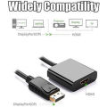 Mini Portable Plug And Play 0.25m DisplayPort To HDMI Adapter. 