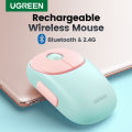 UGREEN Wireless Mouse, 4 Silent Buttons, Bluetooth 5.0 2.4G with USB Mini Receiver Wireless Mice, 4000DPI Ambidextrous for PC Mac Laptop. 