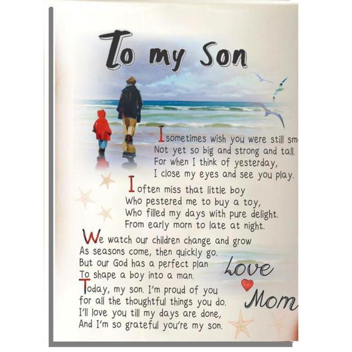 Gift for son  wall art, home decor size 12 x 9 inch