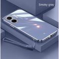 VIVO Y77 5G Luxury Square Edges Plating Back TPU Soft Phone Case with Lanyard Glossy Casing. 