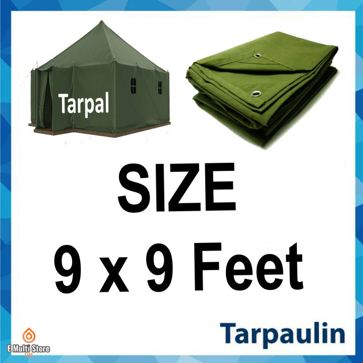 Ready To Hang Tarpaulin Tarpal & Trap, Heavy Duty Tarpal Tarpaulin Trap Shed For Garden Lawn Green House Parking Canopy Tent Material Machine Storage Car Truck Roof & Construction Site, Green Canvas Tarpal For Sun Protection