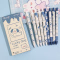 1/6PCS Cartoon Black Signature Pen 0.5MM Quick Dry Neutral Pens INS Style Cute Dog Pattern Pen Office School Stationery. 