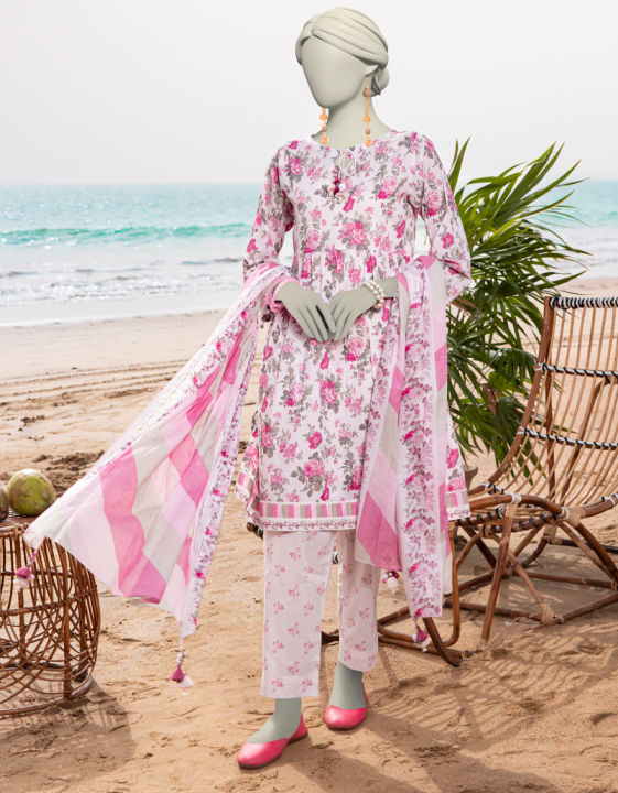 Junaid Jamshed Women Lawn Vol 1 Unstitched 3 Piece For Women and Girls - Code: JLAWN-S-25-3051 PASTEL BLOOM-3