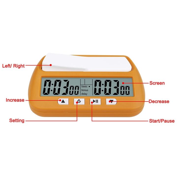 NYT%20Chess%20Clock%20Digital%20Chess%20Timer%20&%20Game%20Timer%203-In-1%20Multipurpose%20Portable%20Professional%20Clock%20Yellow%20-%20Image%208