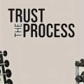 Professional Decor] Trust The Process Motivational Wall Decal - Vinyl Sticker for Gym, Office, Classroom, or Physical Relax Room Decor - Black Lettering on Beige Background with Dumbbell Graphics, Motivational Wall Art. 