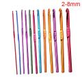 12/14Pcs Colorful Aluminum Weave Crochet Hooks Knitting Needles 2-10mm Kit Craft. 