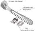 Foot Razor Pedicure Tools with 10 Blades for Men and Women, Corn Cutter & Rasp Dead Skin Peeler Pedicure Tool, Pack of 1 Stainless Steel Foot Scraper Callus Remover, Callus Shaver for Feet, Heel Hard Skin, Corn Callous Removers. 