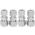 Double Ferrule Reducer Straight 4Pcs Stainless Steel Compression Fitting Double‑Ferrule Tube Adapter for Pipe. 