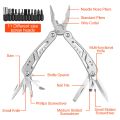 Multitool Tool 11 in 1, Foldable Stainless Steel Multifunctional Pliers with Screwdriver Bits, Multifunctional Pliers, Portable Multi Tool Knife Outdoor for Camping, Hiking, Repairing. 