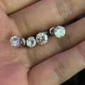 Men's Single Stone Earring Studs Couples Earrings Fashion Contracted 5mm 6mm Zircon Rock Hip Hop Jewelry Silver Color. 