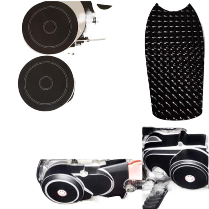 Engine Sticker Kit Matt Black & Fuel Tank Sticker (Shine Black) For All 70cc Motorycles