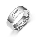 Stackable I Love You Hand In Hand Gestures BFF Friendship Flat Knuckle Jewelry Stainless Steel Dome Couple Ring. 