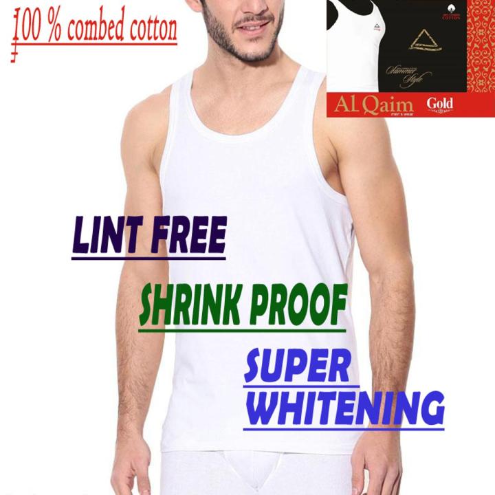 Pack of 12 -Al-Qaim Men's100% Combed Cotton Sando Vest