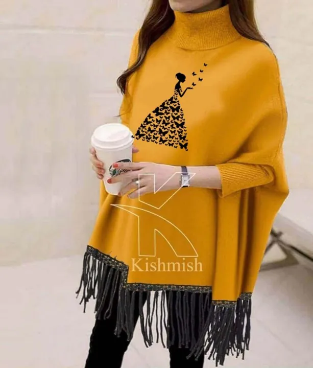 Women's%20Unique%20Butterflies%20Lady%20Printed%20Fleece%20Poncho%20For%20Women%20Printed%20Poncho%20For%20Girls%20-%20Image%209