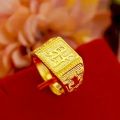 Gold shop with 999 24k real gold ring men's fortune adjustable 24 K 5D real gold ring smooth sailing domineering male ring. 