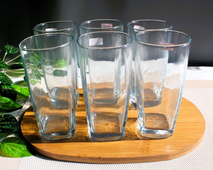Nova Water Glasses Clear Glass Set Of 6 280 ML