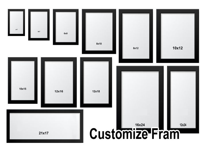 Customized rectangular horizontal photo frames with a minimalist modern design, perfect for living rooms, study rooms, and photo wall decoration.