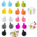 5/10 Pcs Self-Adhesive Wall Decoration Hook Creative Silicone Thumb Key Hanger Hook Home/Office Data Cable Clip Wire Desk Organizer KS. 