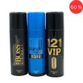 Body Spray Pack of 3 For Men Gift | Big Bottle 200ml Big Boss | Dundill Blue | One 2 One VIP by FRESHRITE Value Budget pack For Men & Women Gents and Ladies Deodorants Body Spray Imported High Quality By Lucky Long Lasting Women And Men Gift Whole Sale. 