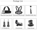 3 in 1 Universal Waterproof Action Camera Accessories Bundle Kit - Head Strap Mount/Chest Harness/Selfie Stick Compatible for Gopro Hero 6 5 Action Camera. 