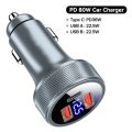 80W Metal PD Car Charger USB Type C Charger Fast Charging For iPhone Xiaomi Samsung Laptops Tablets Dual Port USB Phone Chargers. 