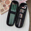 black Makeup brush case Pu Cosmetic bag Lipstick pen organizer for Travel Professional makeup artists Home organization. 