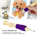 Punch Needle, Embroidery Needle Punch, Sizes Pen Kit Tool for Medium Punch Needle, with 3 Needle DIY Craft Set. 