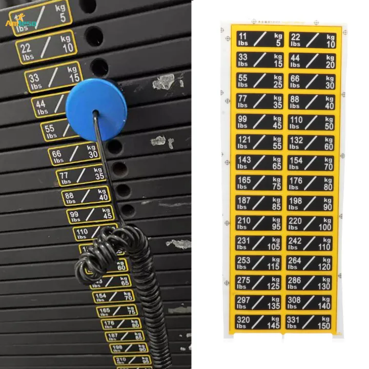 Weight Stack Labels 5kg to 150kg Self Adhesive Weight Stickers for ...