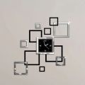 3d Diy Acrylic Wall Clock Modern Design Clock Decoration Living Room Quartz Acrylic Creative Square Mirror Stereo Wooden Wall Clock - Acrylic Wall Clock Golden Black / Silver Black ( mdf black and golden/ Silver acrylic). 