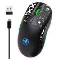 T90 2.4G Wireless Mechanical Mouse RGB Gaming Mouse Ergonomic 3600DPI Mouse 11 RGB Lighting Modes Mice White. 