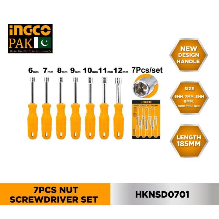Ingco 7Pcs Nut Screwdriver Set