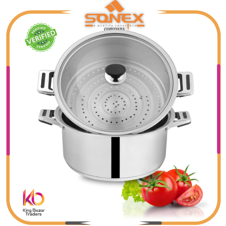 Sonex Stainless Steel Royal Steamer Double Layer Set – 28 cm & 32 cm ...