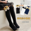 Girls socks spring and autumn two-color butterfly twist children's mid-calf socks solid color baby girl autumn long tube socks. 