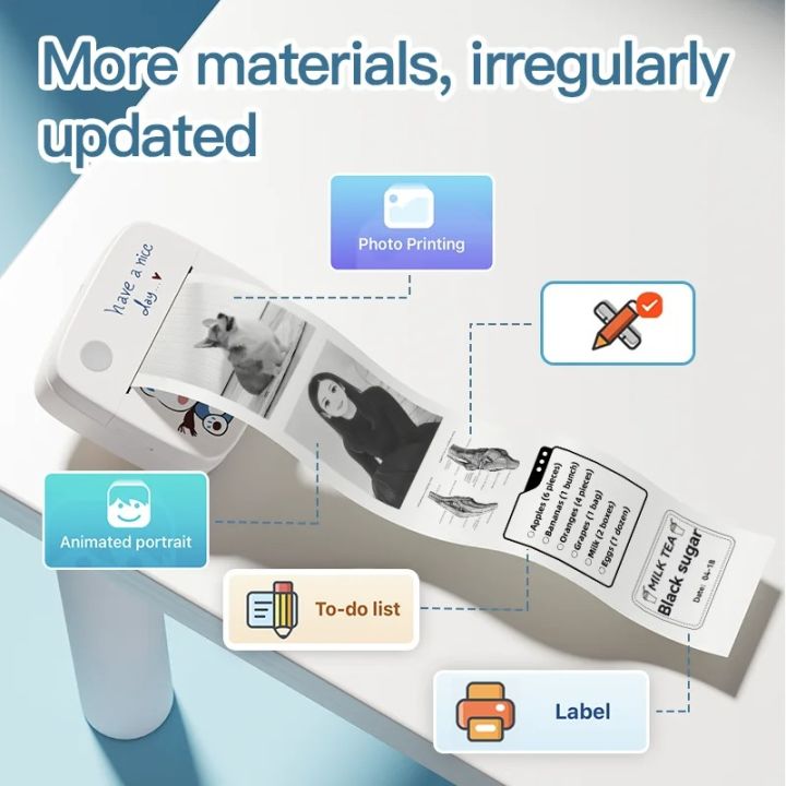 DOLEWA%20Mini%20Printer%20Portable%20Printer%20Thermal%20Printing%20Sticker%20Wireless%20Inkless%20Pocket%20Printer%20Self-adhesive%20Label%201200mAh%20-%20Image%204