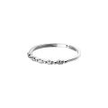 Jiayu S925 Sterling Silver Row Diamond Ring Women's Rhinestone Zircon Simple Exquisite Versatility, Fashion and Personality Open Index Finger Ring. 