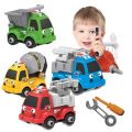 Children Educational City Disassembly Toy Diy Truck Assemble Toy Take Apart Toys Car 4 Cars With Tool. 