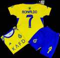 Ronaldo alnssr yellow football soccer  Full Kit For Kids. 