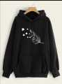 Kangaroo Hoodie LEAF Tag Print Pocket Drawstring Casual Pullover Hodie Clothing Long Sleeves Export Quality Huddie Winter Wear Smart Fit Hoody For Women Girls. 