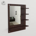 Unique Rectangular Dressing Wall Mirror with Shelves Wall Hanging Dressing Mirrors Dark Brown DIY Wall Mounted Dressing Table Wall Mirror with Shelf. 