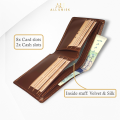 Genuine Leather Wallet for Men Pure Original Cow Leather Bifold Mens Zipper Purse Coin Card Holder for Boys. 