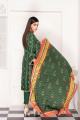 Arasteh  Green Unstitched Viscos Embroidered 3PC Suit For Women V2-08. 