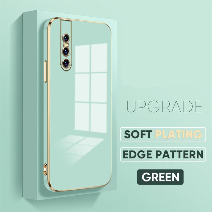 For Vivo V15 Pro 1818 Soft Original Square Edge Pattern Casing Plated Phone Shell Luxury Plating Soft Phone Case