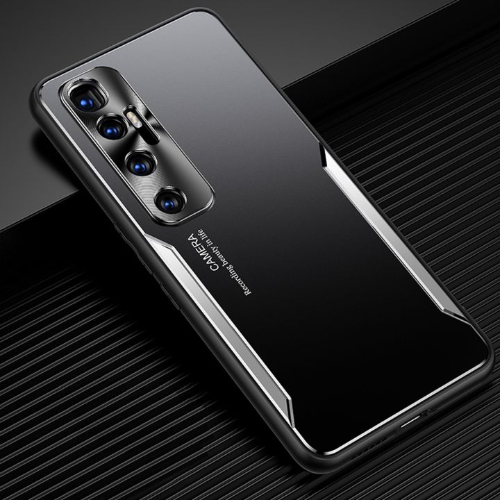 For Xiaomi Mi 10 Pro 5G Electroplated Metal Back Panel Soft TPU Bumper Double Shockproof Protective Cover Compatible case
