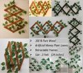Artificial Money Plant Wooden Green Leaf Fence 2 Feet Retractable Climbing Frame for Home Gardening and Decoration. 