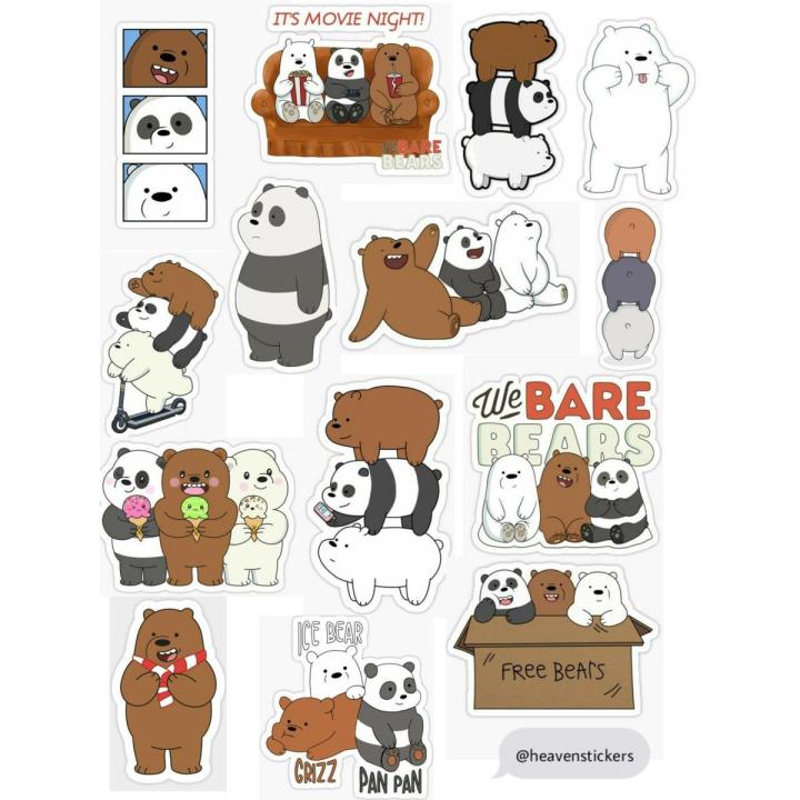 cute bear stickers girl aesthetic sticker mobile laptop notebook sticking