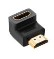 HDMI Adapter,HDMI Male to Female 90 Degree Right Angle Coupler Extender Connector,(Bend 90 Degree). 