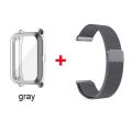 Same Color Case + Strap For Huami Amazfit bip u pro Strap Amazfit GTS 2 , Amazfit GTS 3 , GTS 2e , Amazfit GTS 2 mini , Amazfit BIP U ,BIP lite , pop pro, Staineless Magnetic Loop metal Strap Full Covered Plated GTS 2 , GTS 3 Case. 