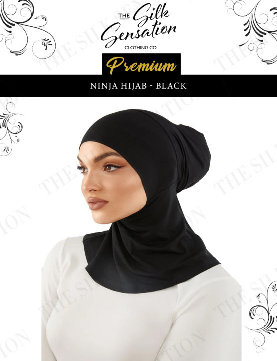 Ninja Nakab Hijab Suitable For Every Scarf, Arabic Hijab Black Women Muslim Hijab Under scarf Cap Trendy Plain Ninja Hijab Full Cover Inner Bonnet Hijab Caps Headscarf Ninja cap