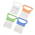 1pcs Onion Cutting Tools Tomato Vegetables Slicer Cutting Aid Holder Guide Slicing Cutter Safe Fork Gadgets Kitchen Accessories-blue. 